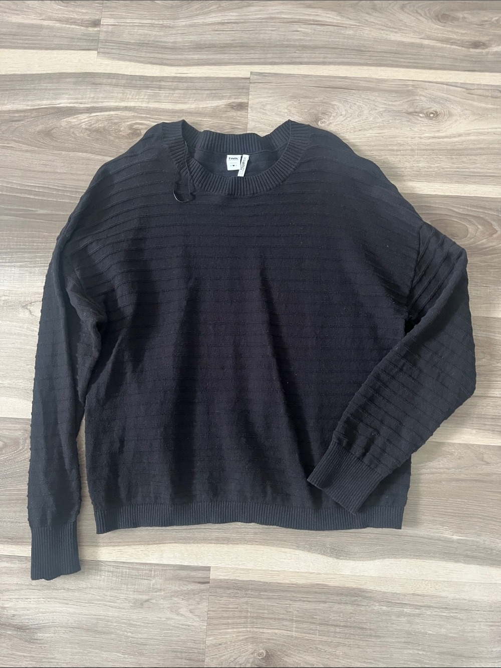 Woman’s Simons 100% Cotton Black Crewneck Sweater - Classic Ribbed Knit